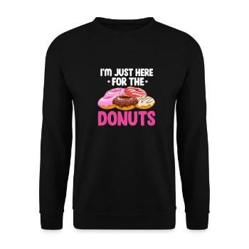 Donut Sweets Donuts Food Baker Gift - Unisex Sweatshirt - black - Front - Alina (178cm) & Michal (187cm)