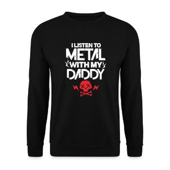 Vater Heavy Metal Sohn Tochter Vatertag Geschenk - Unisex Pullover - Schwarz - Vorne - Alina (178cm) & Michal (187cm)