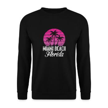 Miami Floride USA Amérique Cadeau de Voyage de Vacances - Sweat-shirt Unisexe - noir - Devant - Alina (178cm) & Michal (187cm)
