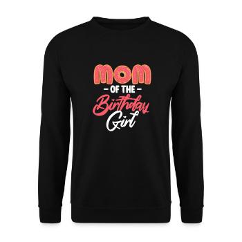 Donut Geburtstag Mutter Tochter Party Geschenk - Unisex Pullover - Schwarz - Vorne - Alina (178cm) & Michal (187cm)