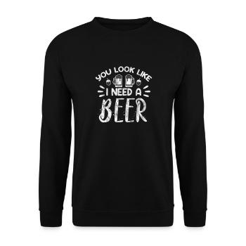 Beer Alcohol Drinking JGA Beer Mug Drinking Gift - Unisex Sweatshirt - black - Front - Alina (178cm) & Michal (187cm)