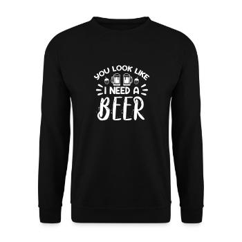Bière - Sweat-shirt Unisexe - noir - Devant - Alina (178cm) & Michal (187cm)
