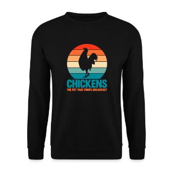 Huhn Bauernhof Geflügel Hahn Hühner Geschenk - Unisex Pullover - Schwarz - Vorne - Alina (178cm) & Michal (187cm)