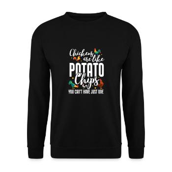 Huhn Bauernhof Geflügel Hahn Hühner Geschenk - Unisex Pullover - Schwarz - Vorne - Alina (178cm) & Michal (187cm)