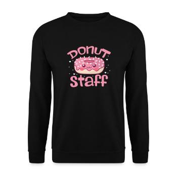 Donut Sweets Donuts Food Baker Gift - Unisex Sweatshirt - black - Front - Alina (178cm) & Michal (187cm)