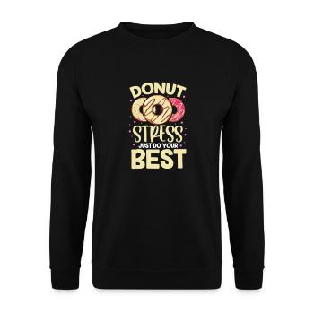 Donut Sweets Donuts Food Baker Gift - Unisex Sweatshirt - black - Front - Alina (178cm) & Michal (187cm)