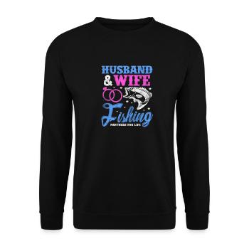 Angler Ehe - Unisex Pullover - Schwarz - Vorne - Alina (178cm) & Michal (187cm)