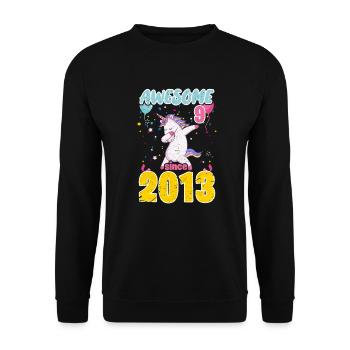 9th Birthday Unicorn - Unisex Sweatshirt - black - Front - Alina (178cm) & Michal (187cm)