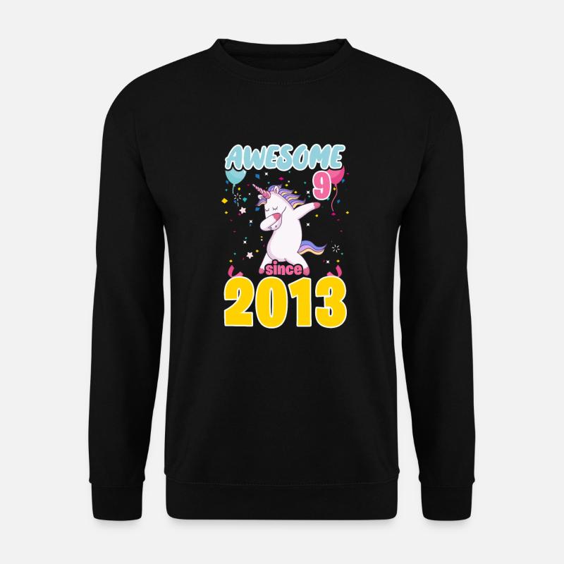 9. Geburtstag Einhorn 9 Jahre 2013 Geschenk - Unisex Pullover - Schwarz