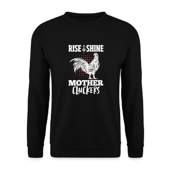 Huhn Bauernhof Geflügel Hahn Hühner Geschenk - Unisex Pullover - Schwarz - Vorne - Alina (178cm) & Michal (187cm)