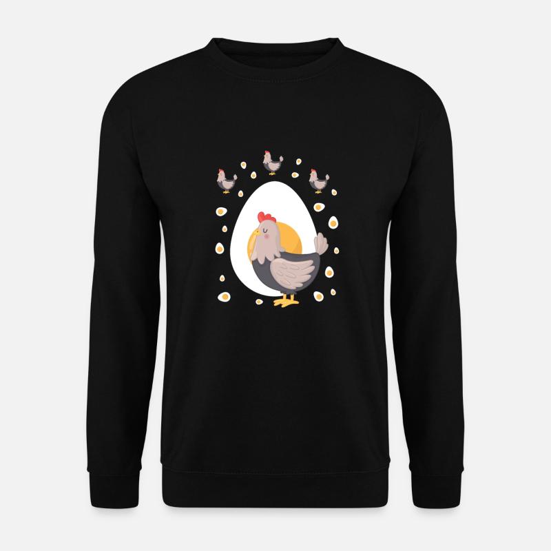 Huhn Bauernhof Geflügel Hahn Hühner Geschenk - Unisex Pullover - Schwarz