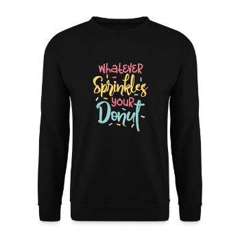 Donut Sweets Donuts Food Baker Gift - Unisex Sweatshirt - black - Front - Alina (178cm) & Michal (187cm)