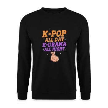 K-Pop Musique Coréenne Pop Corée Kpop Cadeau - Sweat-shirt Unisexe - noir - Devant - Alina (178cm) & Michal (187cm)