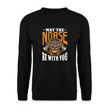 Viking Viking Vikings Odin Walhalla Gift - Unisex Sweatshirt - black - Front - Alina (178cm) & Michal (187cm)