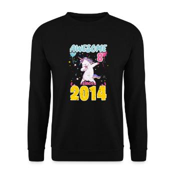 8th Birthday Unicorn - Unisex Sweatshirt - black - Front - Alina (178cm) & Michal (187cm)