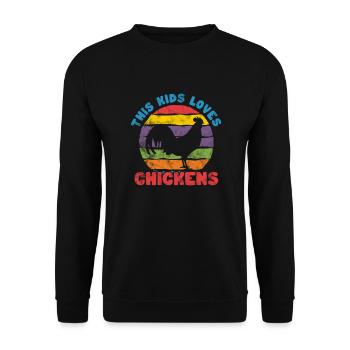 Huhn - Unisex Pullover - Schwarz - Vorne - Alina (178cm) & Michal (187cm)