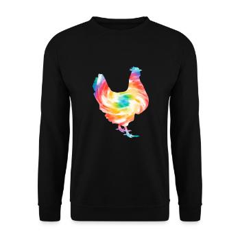 Huhn Bauernhof Geflügel Hahn Hühner Geschenk - Unisex Pullover - Schwarz - Vorne - Alina (178cm) & Michal (187cm)
