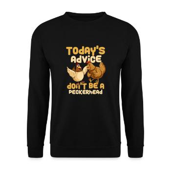 Huhn Bauernhof Geflügel Hahn Hühner Geschenk - Unisex Pullover - Schwarz - Vorne - Alina (178cm) & Michal (187cm)