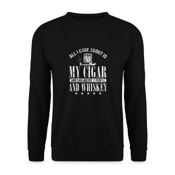 Zigarre Whiskey - Unisex Pullover - Schwarz - Vorne - Alina (178cm) & Michal (187cm)