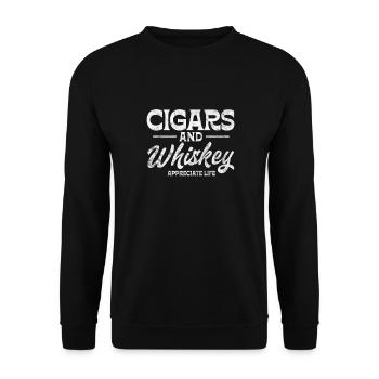 Cigar Whiskey - Unisex Sweatshirt - black - Front - Alina (178cm) & Michal (187cm)