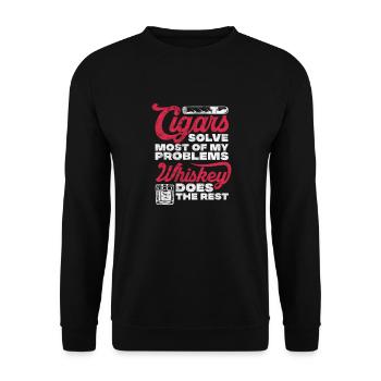 Whisky de cigare - Sweat-shirt Unisexe - noir - Devant - Alina (178cm) & Michal (187cm)