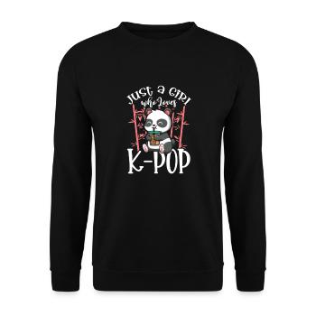 K-Pop - Unisex Pullover - Schwarz - Vorne - Alina (178cm) & Michal (187cm)