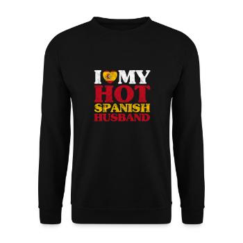 Spain Husband Spanish Spanish Wife Gift - Unisex Sweatshirt - black - Front - Alina (178cm) & Michal (187cm)