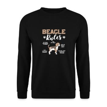 Beagle Hund Hunde Hundeliebhaber Haustier Geschenk - Unisex Pullover - Schwarz - Vorne - Alina (178cm) & Michal (187cm)