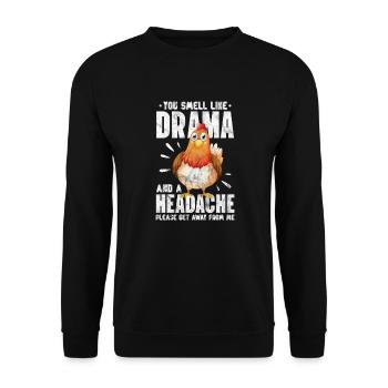 Huhn - Unisex Pullover - Schwarz - Vorne - Alina (178cm) & Michal (187cm)