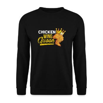 Huhn - Unisex Pullover - Schwarz - Vorne - Alina (178cm) & Michal (187cm)