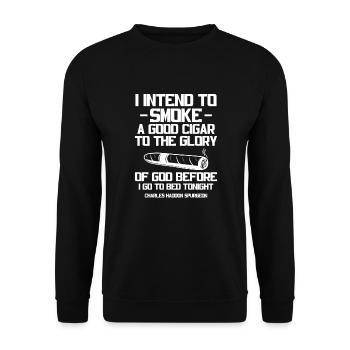 Cigar Smoking Smoker Tobacco Cigar Gift - Unisex Sweatshirt - black - Front - Alina (178cm) & Michal (187cm)