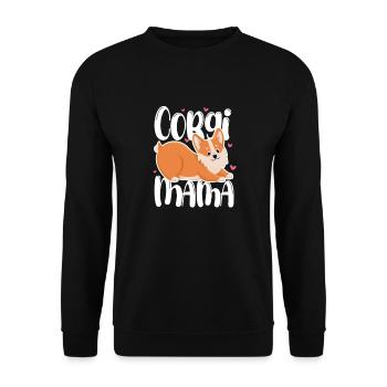 Corgi Mama - Sweat-shirt Unisexe - noir - Devant - Alina (178cm) & Michal (187cm)