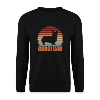 Corgi Vater - Unisex Pullover - Schwarz - Vorne - Alina (178cm) & Michal (187cm)