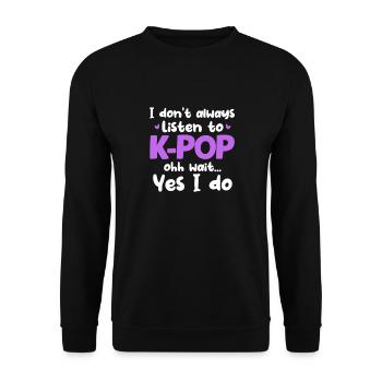 K-Pop - Unisex Pullover - Schwarz - Vorne - Alina (178cm) & Michal (187cm)