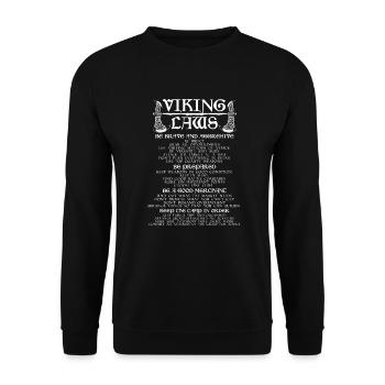 Wikinger Viking Vikings Odin Walhalla Geschenk - Unisex Pullover - Schwarz - Vorne - Alina (178cm) & Michal (187cm)