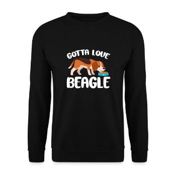 Beagle Hund Hunde Hundeliebhaber Haustier Geschenk - Unisex Pullover - Schwarz - Vorne - Alina (178cm) & Michal (187cm)