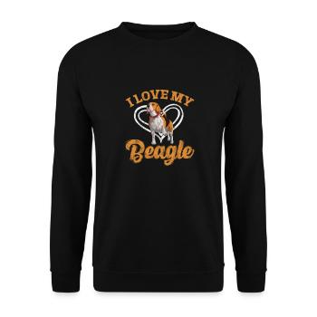Beagle - Unisex Sweatshirt - black - Front - Alina (178cm) & Michal (187cm)