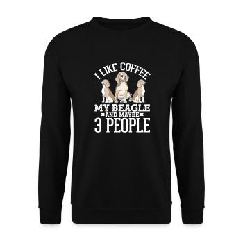 Beagle Coffee Dogs Caffeine Dog Gift - Unisex Sweatshirt - black - Front - Alina (178cm) & Michal (187cm)