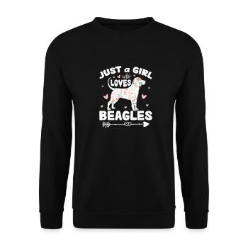 Beagle Hund Hunde Hundeliebhaber Haustier Geschenk - Unisex Pullover - Schwarz - Vorne - Alina (178cm) & Michal (187cm)