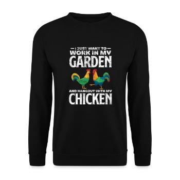 Huhn - Unisex Pullover - Schwarz - Vorne - Alina (178cm) & Michal (187cm)