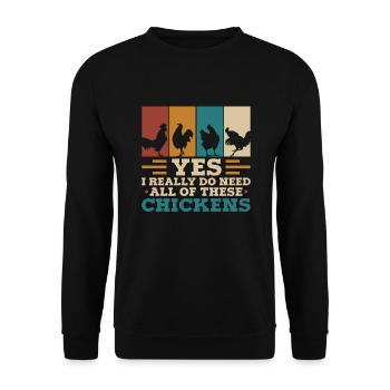 Huhn Bauernhof Geflügel Hahn Hühner Geschenk - Unisex Pullover - Schwarz - Vorne - Alina (178cm) & Michal (187cm)