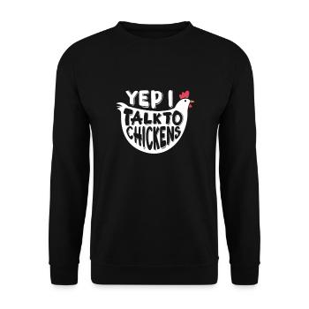 Huhn Bauernhof Geflügel Hahn Hühner Geschenk - Unisex Pullover - Schwarz - Vorne - Alina (178cm) & Michal (187cm)