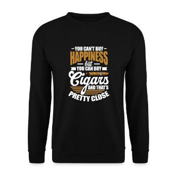 Cigar Smoking Smoker Tobacco Cigar Gift - Unisex Sweatshirt - black - Front - Alina (178cm) & Michal (187cm)