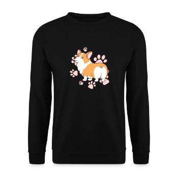 Corgi - Unisex Sweatshirt - black - Front - Alina (178cm) & Michal (187cm)