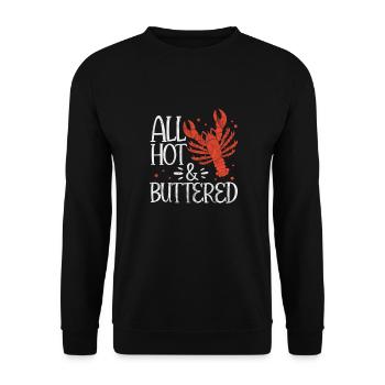Languste Langusten Meeresfrüchte Krebs Geschenk - Unisex Pullover - Schwarz - Vorne - Alina (178cm) & Michal (187cm)