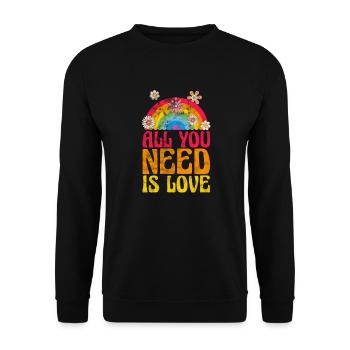 Hippy - Unisex Sweatshirt - black - Front - Alina (178cm) & Michal (187cm)