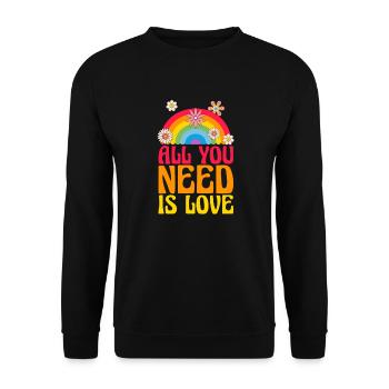 Hippie Peace Flower Power Amour Paix Cadeau - Sweat-shirt Unisexe - noir - Devant - Alina (178cm) & Michal (187cm)