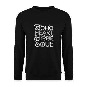 Hippy - Unisex Sweatshirt - black - Front - Alina (178cm) & Michal (187cm)