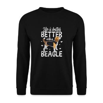 Beagle - Unisex Sweatshirt - black - Front - Alina (178cm) & Michal (187cm)