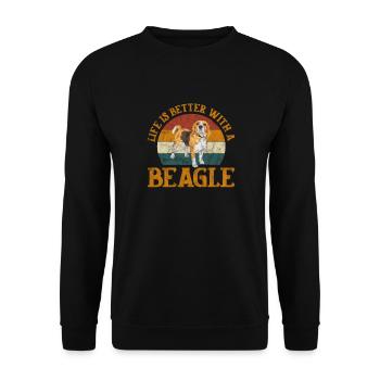 Beagle - Unisex Sweatshirt - black - Front - Alina (178cm) & Michal (187cm)